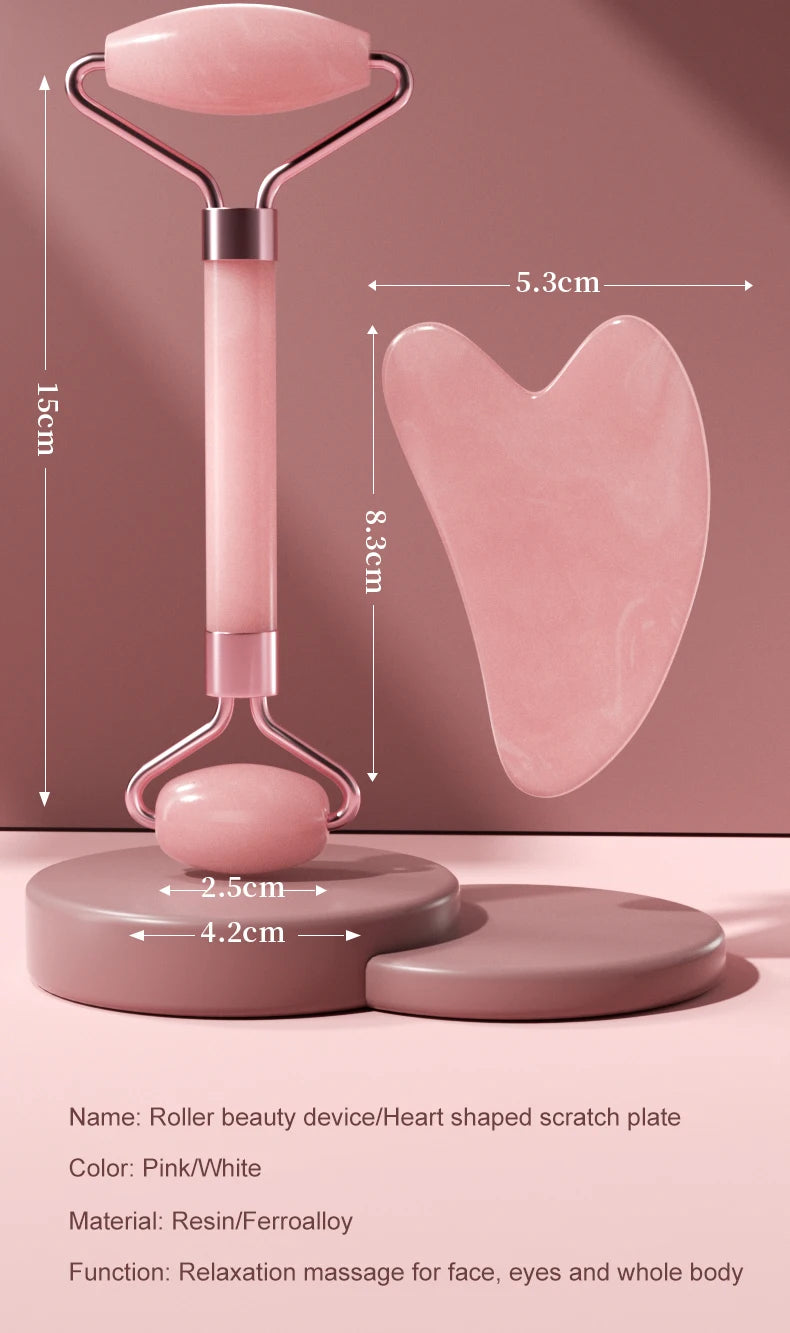 Face & Neck Massage Combo - Roller and Scraping Board
