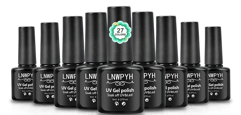 Professional 27-Color Gel Nail Kit with LED Lamp – Complete Manicure & Extension Set