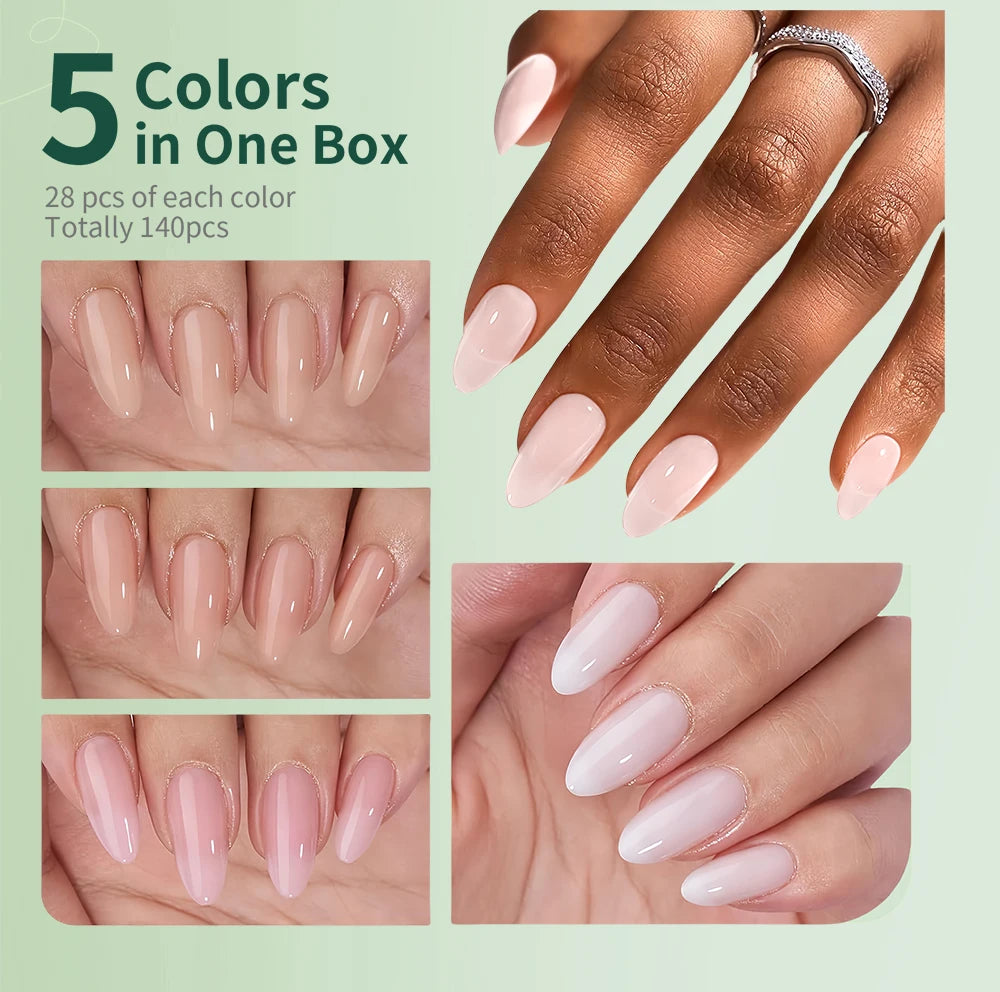 Sweet Dream 5-Colors 4-Shapes Nail Tips