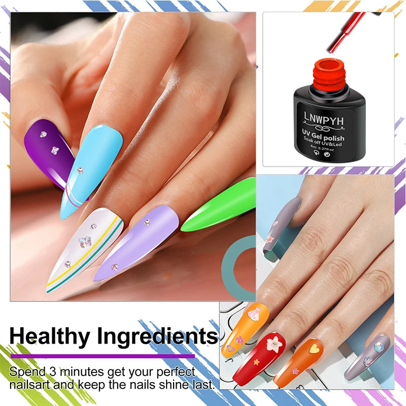 Professional 27-Color Gel Nail Kit with LED Lamp – Complete Manicure & Extension Set