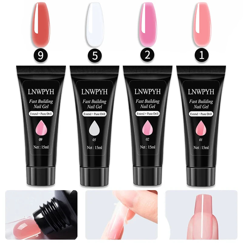 Professional 27-Color Gel Nail Kit with LED Lamp – Complete Manicure & Extension Set