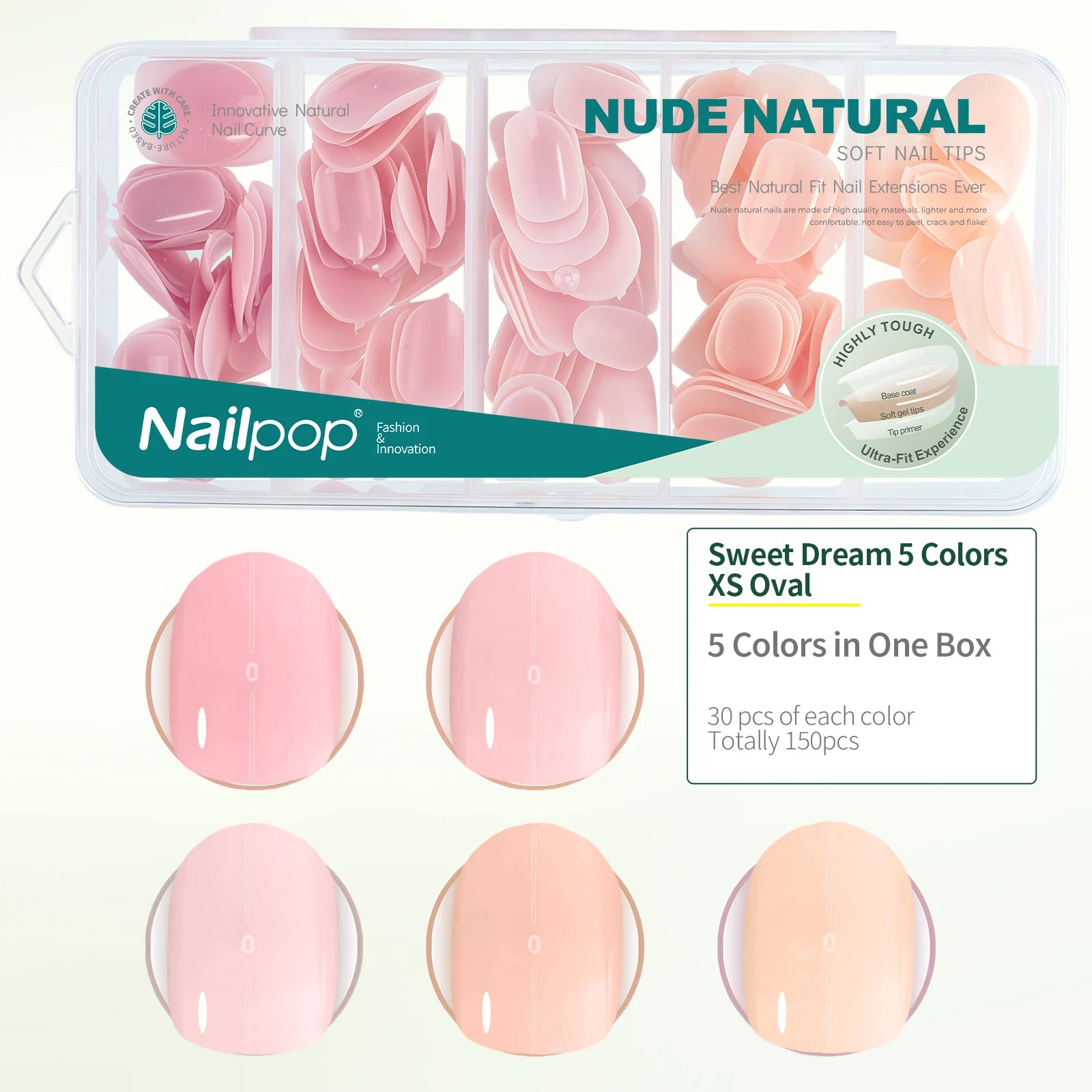 Sweet Dream 5-Colors 4-Shapes Nail Tips