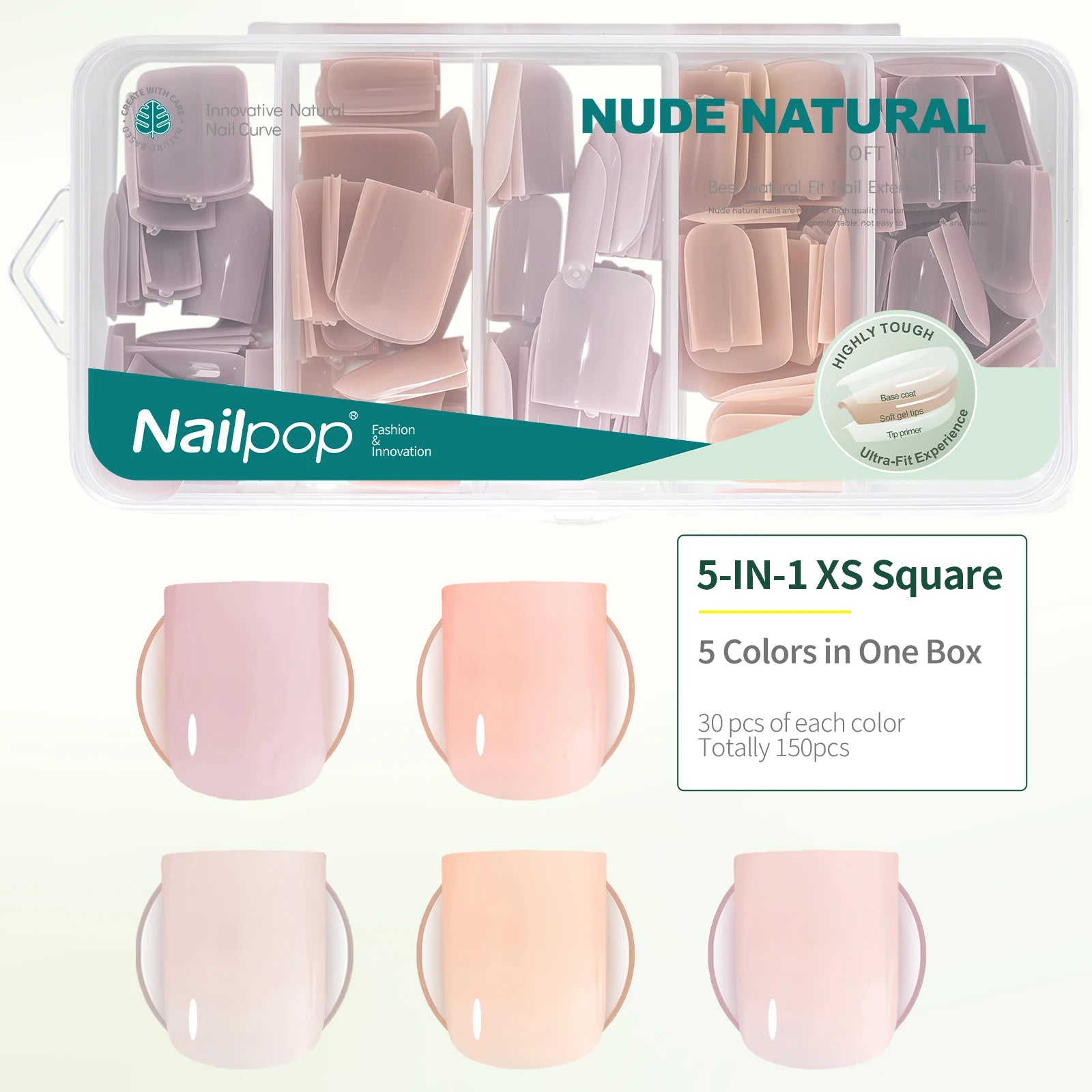 Sweet Dream 5-Colors 4-Shapes Nail Tips