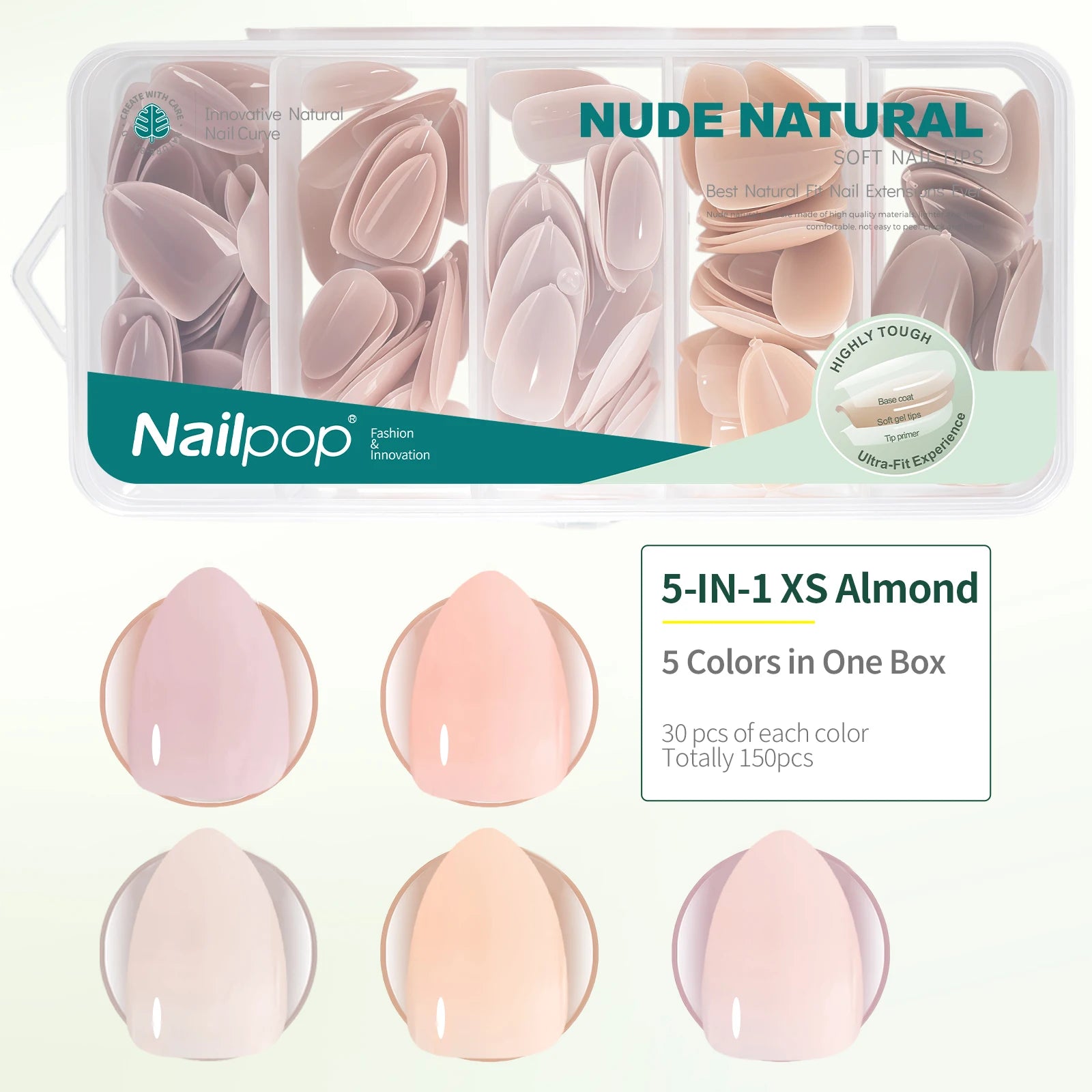 Sweet Dream 5-Colors 4-Shapes Nail Tips