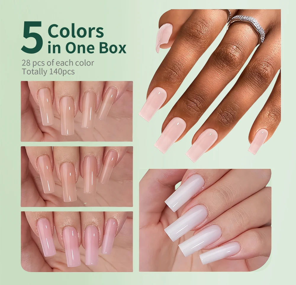 Sweet Dream 5-Colors 4-Shapes Nail Tips