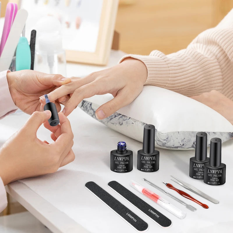 Professional 27-Color Gel Nail Kit with LED Lamp – Complete Manicure & Extension Set