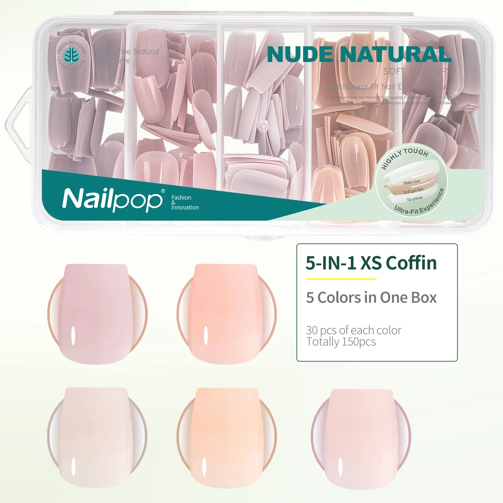 Sweet Dream 5-Colors 4-Shapes Nail Tips