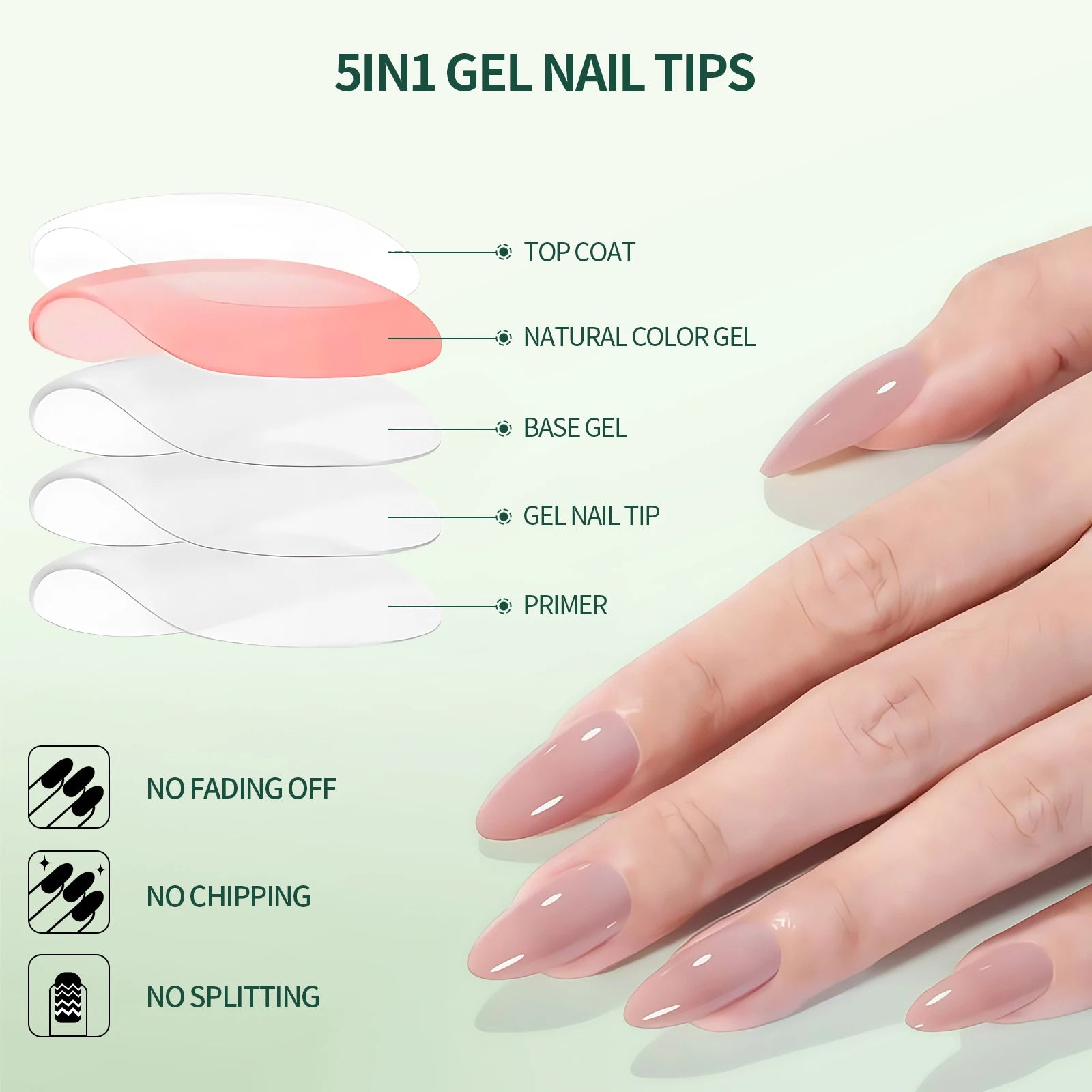 Sweet Dream 5-Colors 4-Shapes Nail Tips