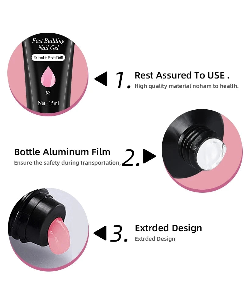 Professional 27-Color Gel Nail Kit with LED Lamp – Complete Manicure & Extension Set