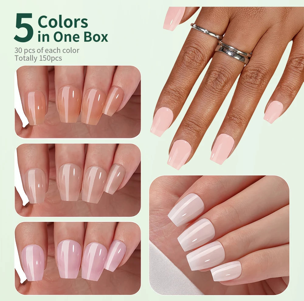 Sweet Dream 5-Colors 4-Shapes Nail Tips