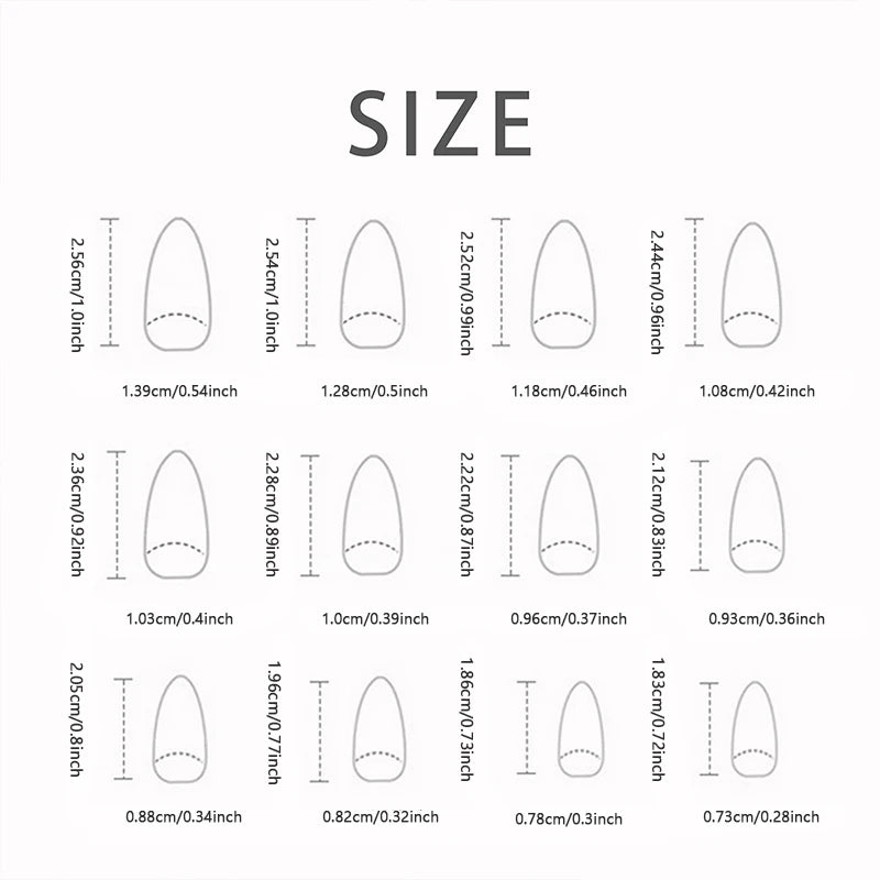 Golden Heart French Tip Press-On Nail Set – 24PCS Luxury Acrylic Collection