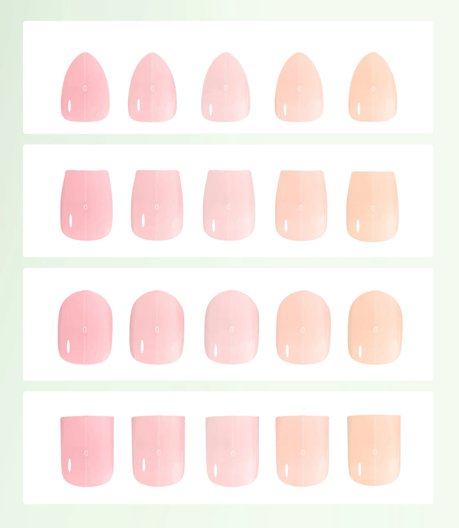 Sweet Dream 5-Colors 4-Shapes Nail Tips