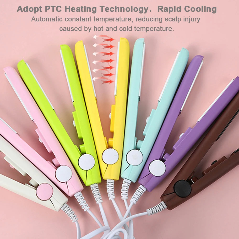 Travel Mini Hair Straightener 2-in-1 - Ceramic Plates