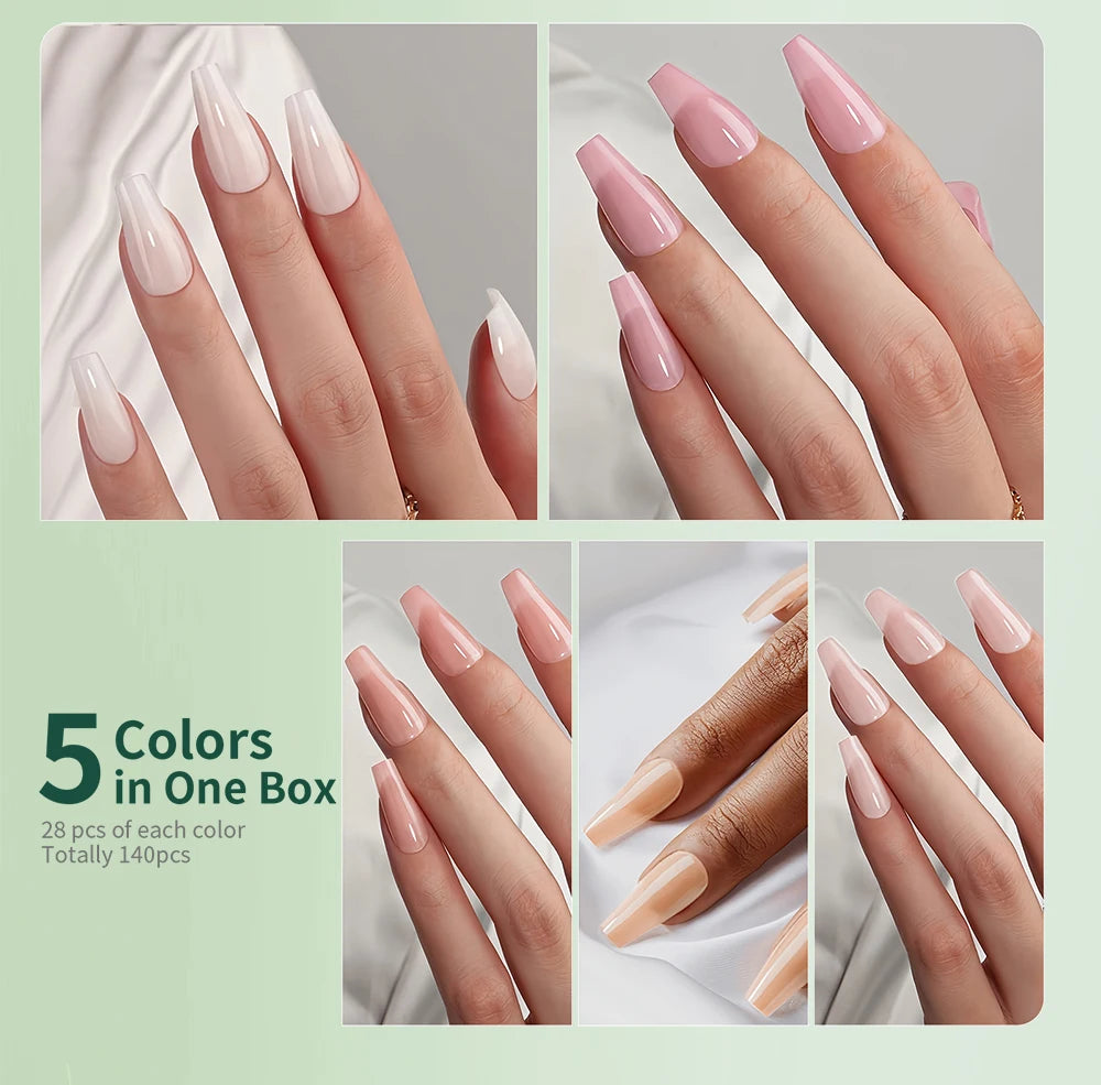 Sweet Dream 5-Colors 4-Shapes Nail Tips